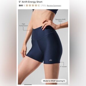 ALO Yoga 5” Airlift Energy Short -Navy Sz XXS